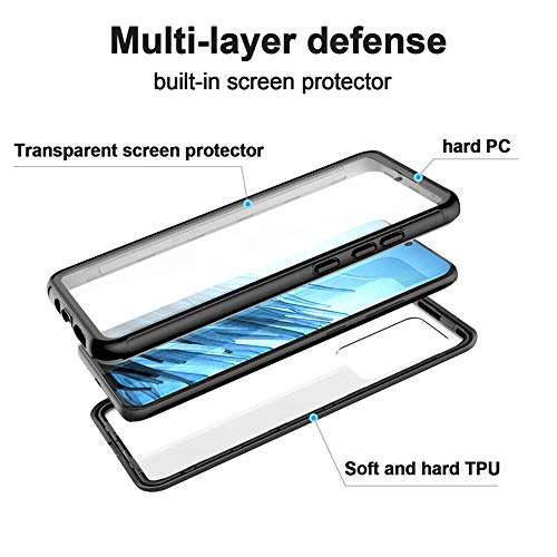 SZFIRSTEY for Samsung Galaxy S20 Ultra Case, Built-in Screen Protector Full Body Heavy Duty Dust Shockproof Case Support Wireless Charging for Galaxy S20 Ultra 5G 6.9 inch-2020(S20 Ultra-Black) 3