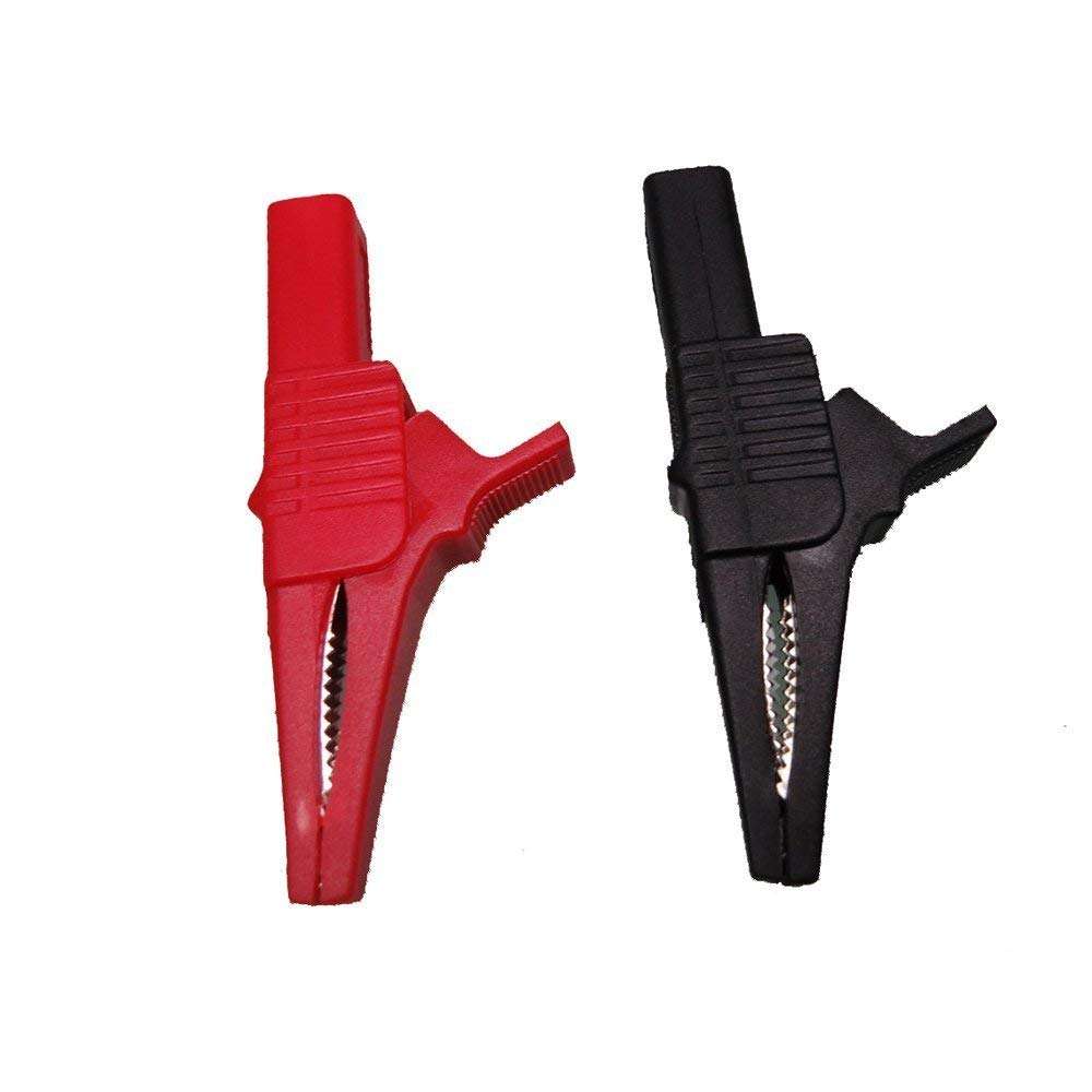 TestHelper 5sets AC262 Testing Probe Insulated Alligator Crocodile Clip Clamps 4mm Banana Plug Socket 5pcs Red and Black 3