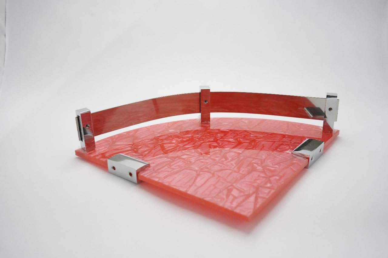 Self-Adhesive Acrylic Bathroom Corner Shelf Rack Organizer Stand includes Screws and Screw Caps Bathroom Organisers Storage Racks Red (10X10 Size Pack of 2) 5