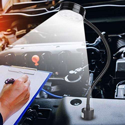 Qinlorgo Gooseneck Lamp, Work Desk Light, LED Desk Light Black Goose-Neck for Punching Machine Car Repair Workshop Drilling Machine Equipment 6