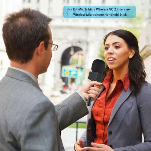 Stand Mic Holder Flag for DJI Mic 1/2 / Mic Mini/Rode Wireless GO II Handle Wireless Interview Lavalier Microphone Adapter Handheld Mount for Hollyland Lark M1 /C1 / 150/2 Pack 2