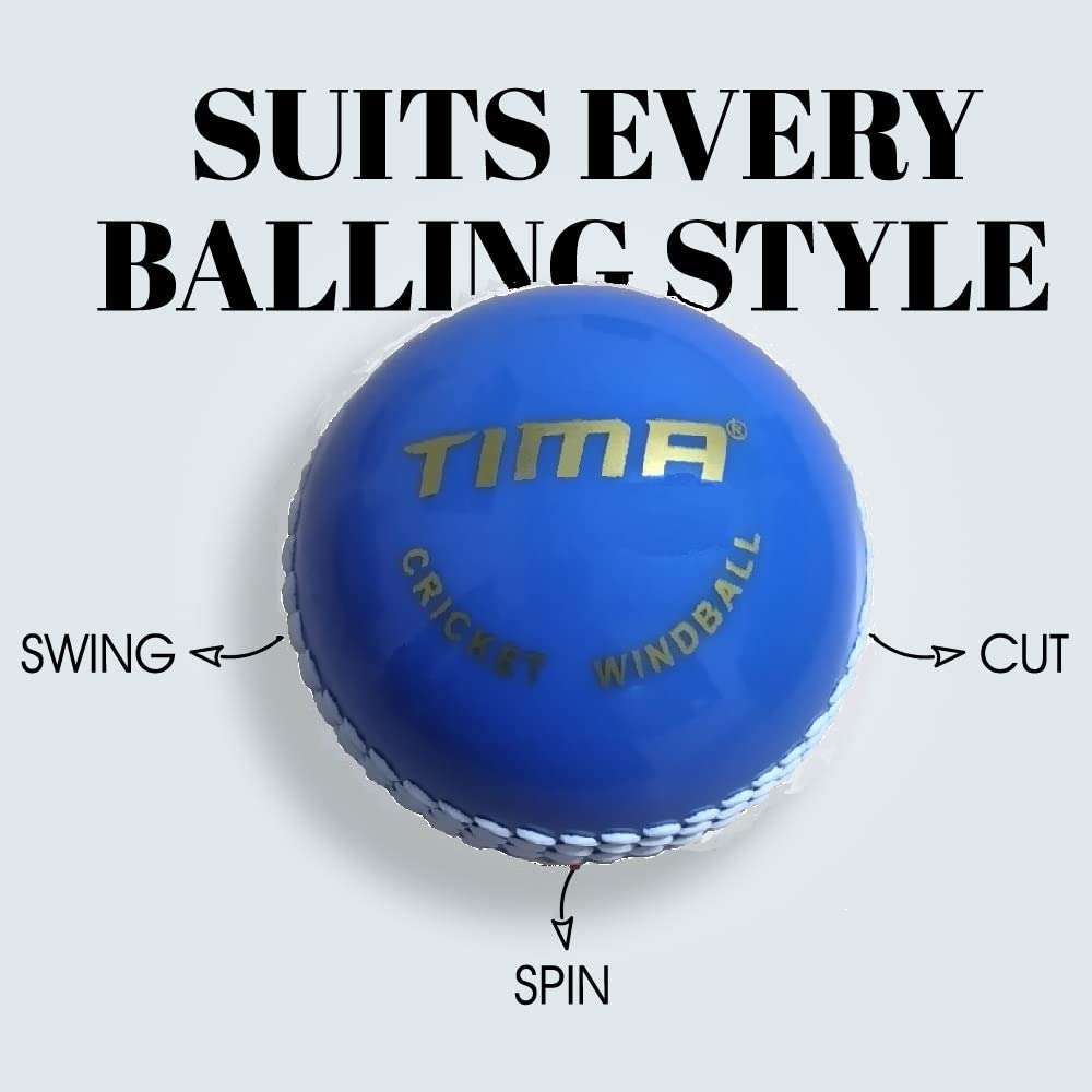 TIMA Synthetic Cricket Ball Poly Hard Cricket Balls - Indoor & Outdoor Training Cricket Ball for Coaching Practice (Blue Pack of 3) 5