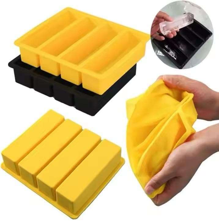 Kepzell BPA Free 4 Big Ice bar Tray Mold Giant Jumbo Large Food Grade Silicone Ice Cube Rectangle Tray Mold DIY Ice Maker Ice Cube Tray (2) 6