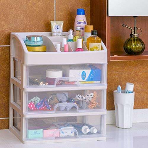 TV Ceiling Wall Mounts Plastic Organizer,Storage Office Cabinet Box Furniture Dresser White Frame with Clear Drawers Easy Use Compartment Drawer for Home Office Use (Size : 3424.531cm) 5