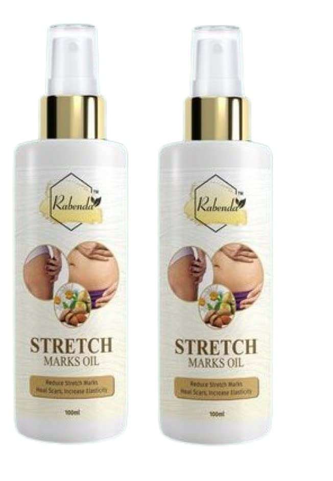 Rabenda Stretch Care Oil to Minimize Stretch Marks & Even Out Skin Tone - Blend of 6 Oils with Rosehip (200 ml) 1