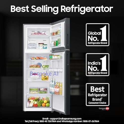 Samsung 350 L, 3 Star, Convertible 5-in-1, Digital Inverter, Frost Free Double Door, WiFi Enabled Bespoke AI Refrigerator (RT38DG5A4DBXHL, Luxe Black) 4