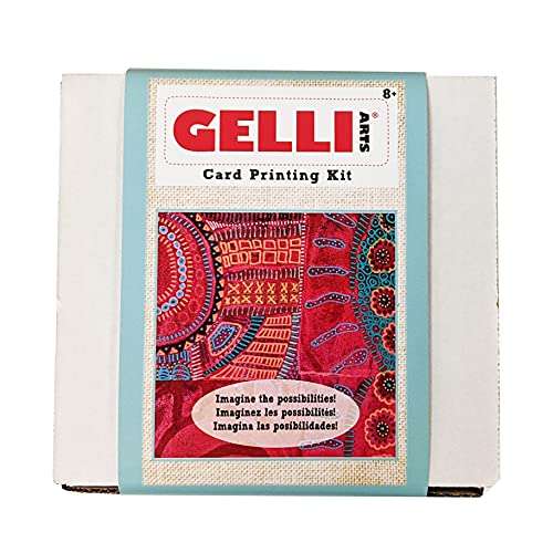 Gelli Arts Card Making Kit - Card Printing Kit with 5 X 5 Gel Printing Plate, DIY Cards Kit and Printmaking Supplies, Gel Printing Kit for Card Making, Handmade Card Kit for Kids or Adults 1