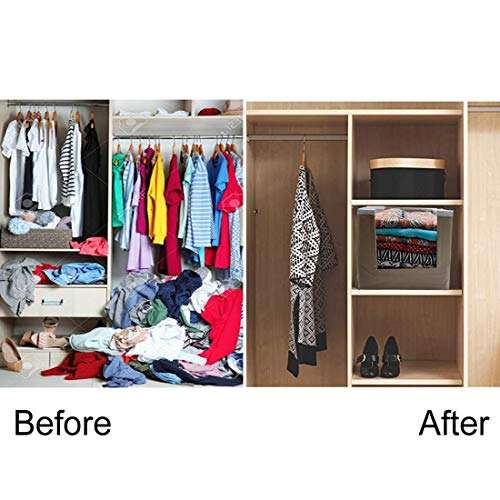 ARVANA Kurtis Organizer for Wardrobe/Closet Storage Box and Clothing Organiser for Women/Girls Clothes, Non - Woven - Set of 2, Beige 3