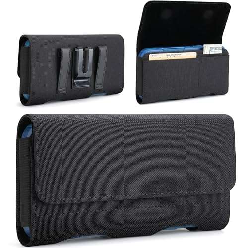 Mopaclle Nylon Cell Phone Holster for Samsung Galaxy S25 Ultra S24 Ultra,S23 Ultra,S22 Ultra, S21 Ultra,Note 20 Ultra A71 A23 A12 Moto G Stylus, Premium Phone Belt Holder with Belt Clip for Men 1