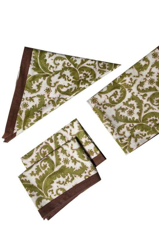 CONTRAST LIVING Paudel Hand Block Printed Kitchen Towel/Dish Towel/Hand Towel Multi Color Set of 4 Pcs 2