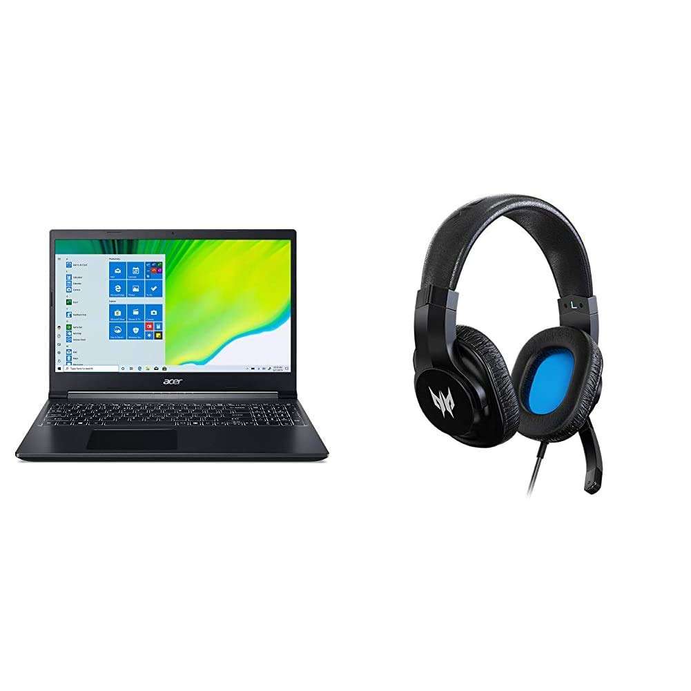 Acer Aspire 7 Laptop, 15.6" Full HD IPS Display, AMD Ryzen 5 3550H, NVIDIA GeForce GTX 1650, 8GB DDR4, 512GB NVMe SSD, Backlit Keyboard, Windows 10 Home, A715-41G-R7X4 with Gaming Headset