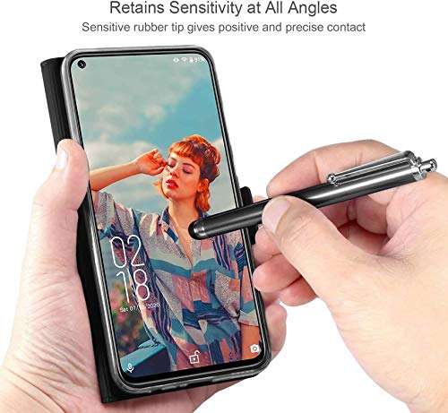 for OUKITEL C21 Case, with Tempered Glass Screen Protector Kickstand Card Slots Stand Holder Magnetic Flip PU Leather Shockproof Protective Wallet Case for OUKITEL C21 6.4” Phone Case,Black 5