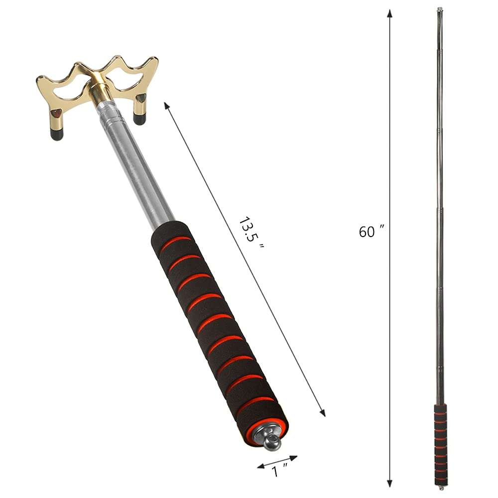 VANLAN Retractable Billiards Bridge Stick Pool Cue Stick Bridge with Brass Bridge Head, Billiards Pool Cue Accessory(with Low Brass Head) 3