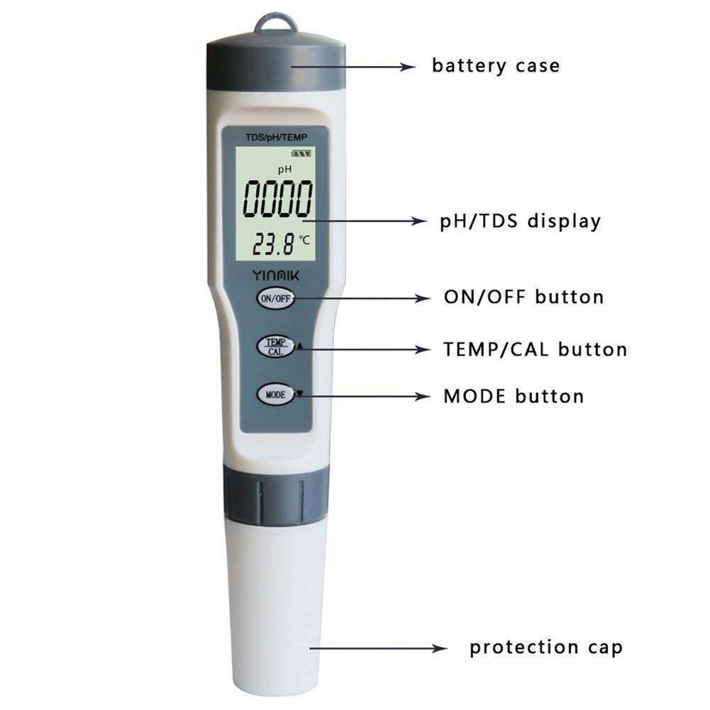 YYONGAO Water Quality Meter, Precise Instrument TDS/PH&Temp 3 in 1 Test Pen Handheld Water Quality Tester for Drinking Water, Laboratory, Aquaculture, Swimming Pool, Aquarium 4