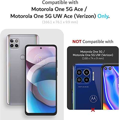 NZND for Motorola One 5G Ace Case (One 5G UW Ace) with Tempered Glass Screen Protector (Maximum Coverage), Full-Body Protective Shockproof [20FT Mil-Grade Drop Tested] Heavy-Duty Case (Camo) 2