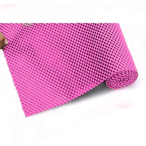 Beautiful Multipurpose Anti-Slip Mat - for Fridge, Bathroom, Kitchen, Drawer, Shelf Liner,(2 Piece)(Material: PVC, Size 45cmsX200cms, Colour : Pink)