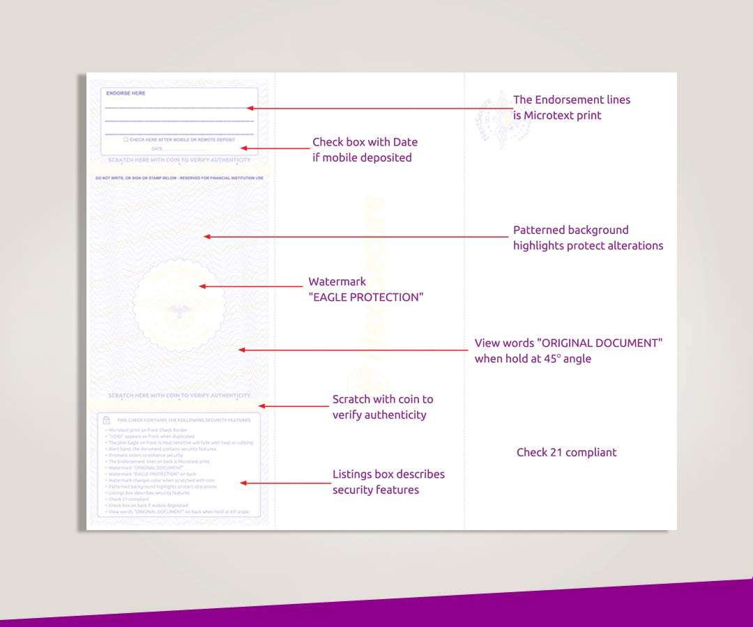 Blank Laser/Ink Jet Prismatic Red/Blue Laser Check Stock - Check On The Top, for Versacheck, Quick-Books, and Other Check Writing Software (100 Per Pack) 4