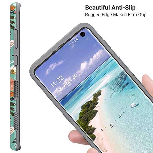 ULAK S10 case, Galaxy S10 case (2019), Stylish Slim Fit Hybrid Dual Layer Protective Flexible Shock Absorbing TPU Bumper Phone Cover for Samsung Galaxy S10 6.1 inch, Mint Floral 5