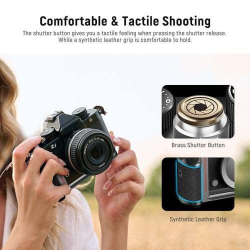 NEEWER Z f Handgrip L Shape Grip for Nikon Z f, Ultra Thin Retro Formfitting Camera Mounting Baseplate with Handle/Brass Shutter Button, Compatible with Arca Swiss Tripod Fluid Head, CA063 3