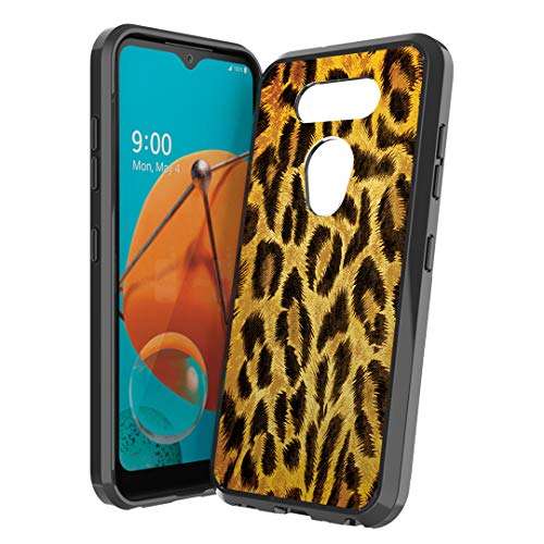 Moriko Case Compatible with LG K31 [Hybrid Gel Design Slim Thin Fit Soft Grip Black Case Protective Cover] LG K31 Spectrum Mobile Phone (Leopard) 1