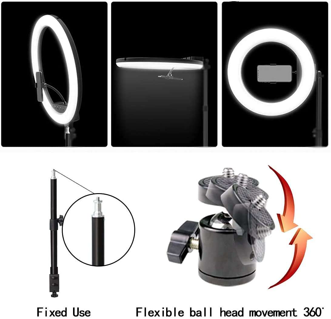 SHOPEE Desk Mount Stand, 12-20inch Tabletop C Clamp Mount Stand, Adjustable Table Meral Light Stand with Standard 1/4" Screw Tip for DSLR Camera, Ring Light, Video Light, Panel Light 6