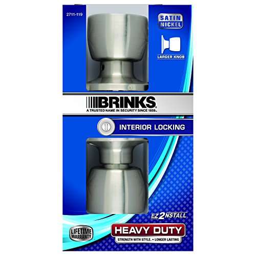 BRINKS - Interior Locking Privacy Bell Door Knob, Satin Nickel - Blends Seamlessly with Interior Décor and has Durable and Reliable Construction. 3