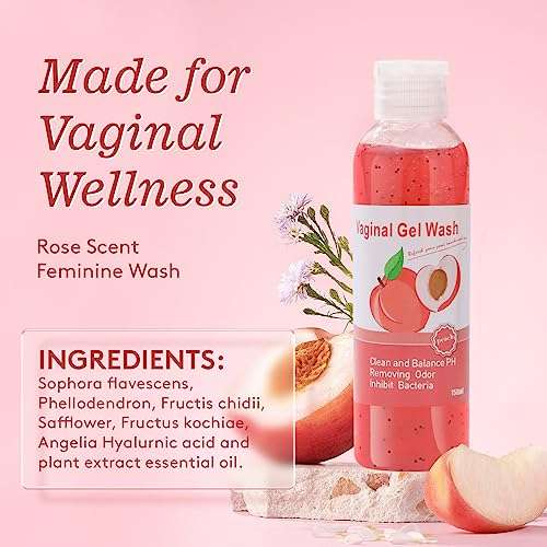 Feminine Wash & Yoni Oil & Yoni Soap Set for Women, Yoni Wash for Vaginal Ph Balance Remove Odor Moisturizing, 1 Fl.Oz Feminine Oil & 5.07 Fl.Oz Vaginal Gel 3.53 Oz Peach Yoni Soap 3