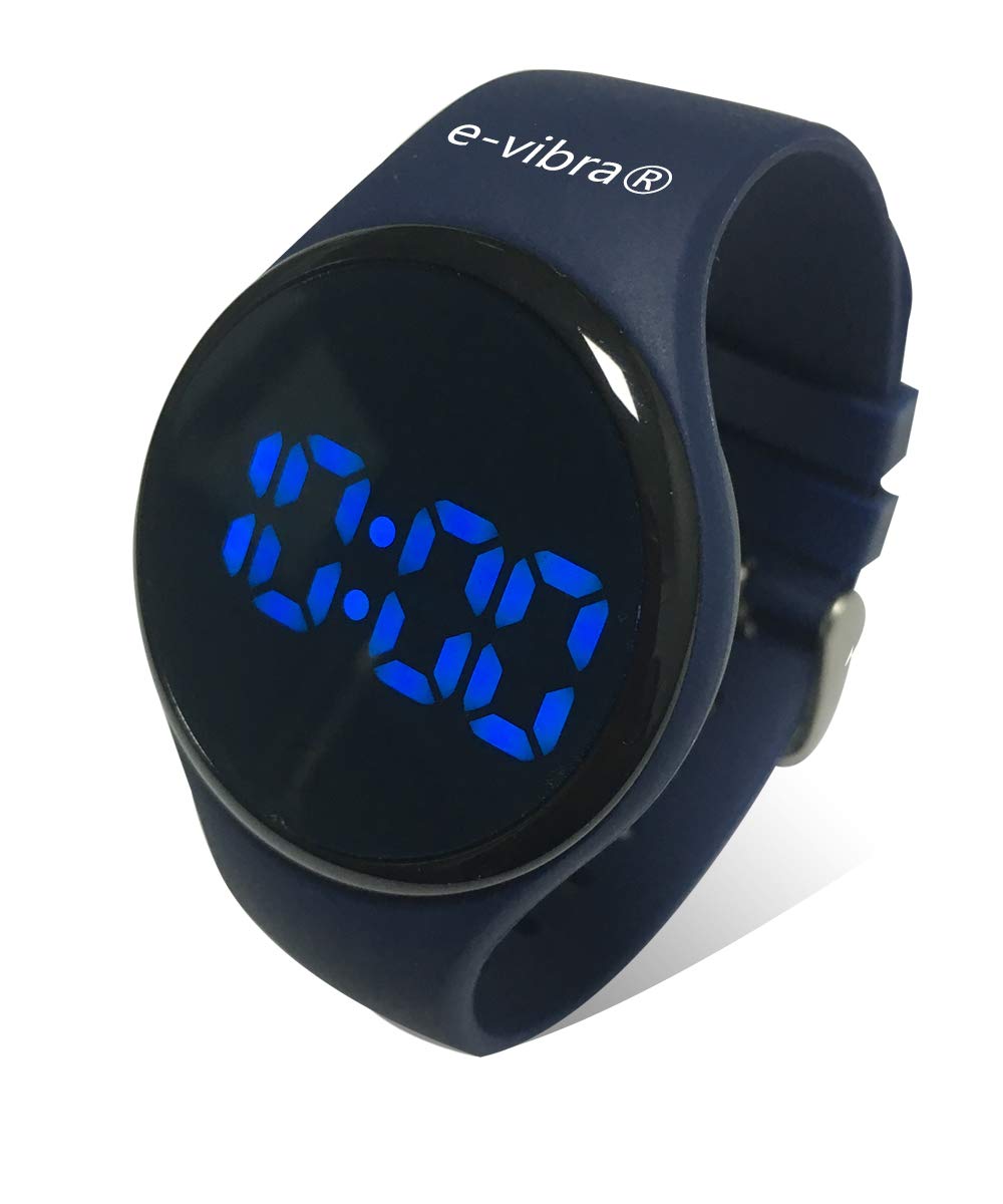 e-vibra Potty Training Watch - Silent Vibrating Alarm Reminder Watch for Toilet Training Kids & Adult Medication Alarm Potty Timer Watch with Vibration & Music (Dark Blue)