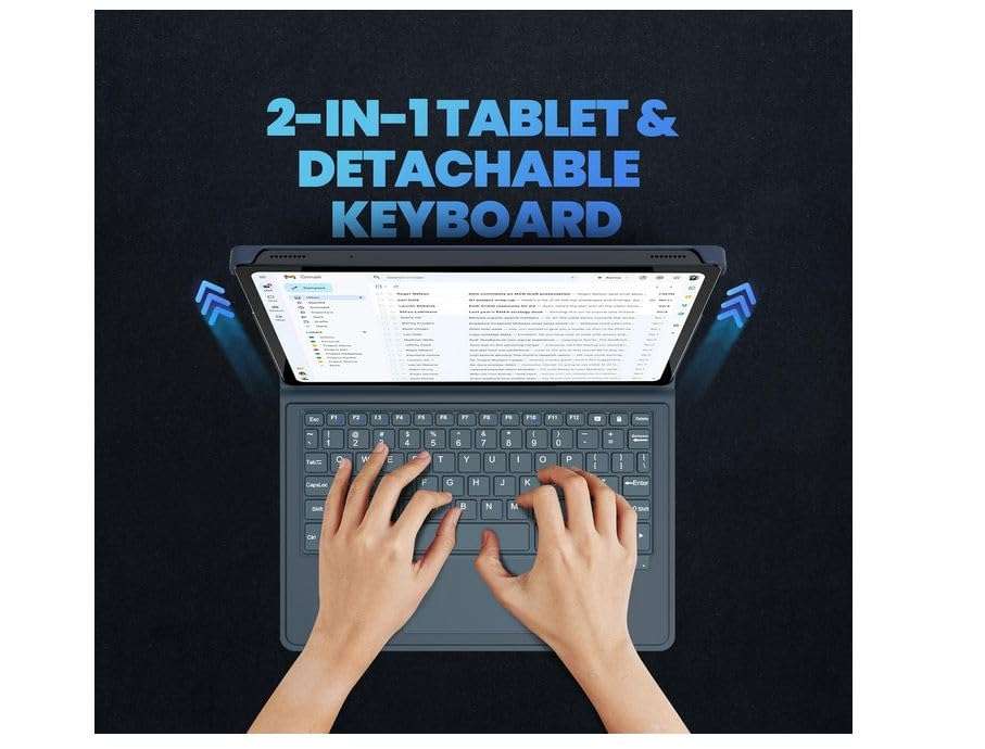 Wishtel IRA Duo Pro 10.4" Tablet + Keyboard + Stylus Pen|6GB RAM 64GB ROM|Wi-Fi + 4G Volte|Dual SIM|8000mAh Battery|2Ghz Octa-Core Processor|Included Accessories (Flip-Cover,OTG Cable, Earphone),Black 4