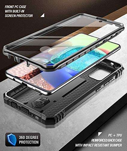 Poetic Revolution Case for Samsung Galaxy A71 5G UW (Verizon Version), [Not Fit Galaxy A71 4G and A71 5G] Full-Body Rugged Shockproof Protective Cover with Kickstand, Built-in-Screen Protector, Black 3