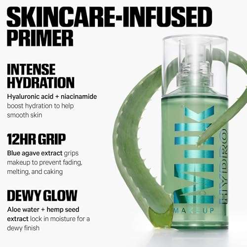 Milk Makeup Hydro Grip Primer with Hyaluronic Acid + Niacinamide – Hydrating Face Primer Grips Makeup for Up to 12 Hours – Silicone-Free, Lightweight Gel with Dewy Finish – 1.52 oz 4