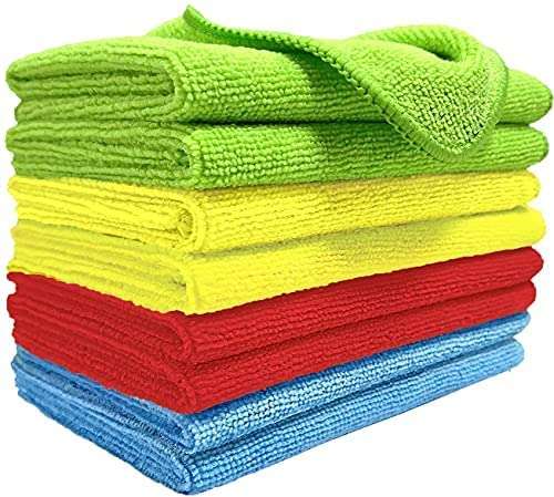 Cleaning Cloth (40 x 40 cm, Peacock), Multi -Purpose Wash Cloth for House, Kitchen, Car, Window, Laptop, LED TV, Mirrors and Furnitures (10) 3