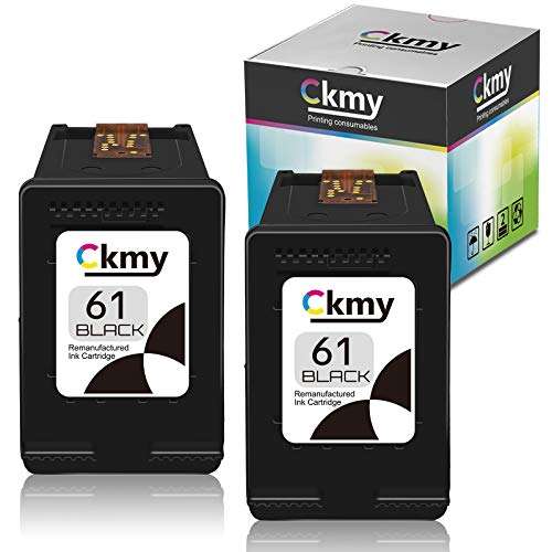 CKMY Remanufactured 61 Ink Cartridge Replacement for HP 61 Black for HP Envy 4500 4502 5530 5530 5534 DeskJet 2512 1512 2542 2540 2544 3000 3052a 1055 3051a 2548 OfficeJet 4630 Printers ( 2 Black ) 1