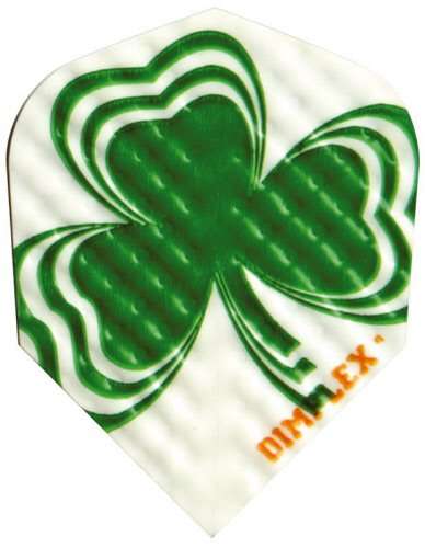 3 Sets of 3 Dart Flights - 4198 - Dimplex Irish Lucky Clover Shamrock Standard Double Thick Dimpled Flights 1