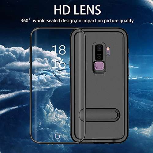 Samsung Galaxy S9 Plus Case, IP68 Waterproof Shockproof Dustproof Snowproof Full-Body Heavy Duty Protective Case with Kickstand and Built in Screen Protector for Samsung Galaxy S9+ (Black) 4