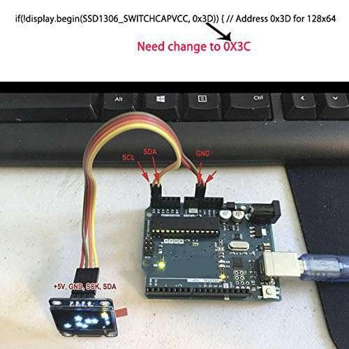 DIYmall 0.96 Inch Blue OLED Module I2C IIC Serial 128x64 LCD LED Display for Arduino Micro:bit 51 MSP420 STIM32 SCR (Pack of 2pcs) 4