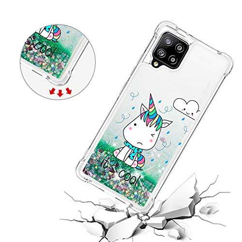 QIVSTARS Case for Samsung Galaxy A42 5G Soft TPU Bling Liquid Moving Quicksand Case for Women Luxury Shell Case Scratchproof Protective Slim Cover for Samsung Galaxy A42 5G Green Monster YB, K-4:Green Monster 5