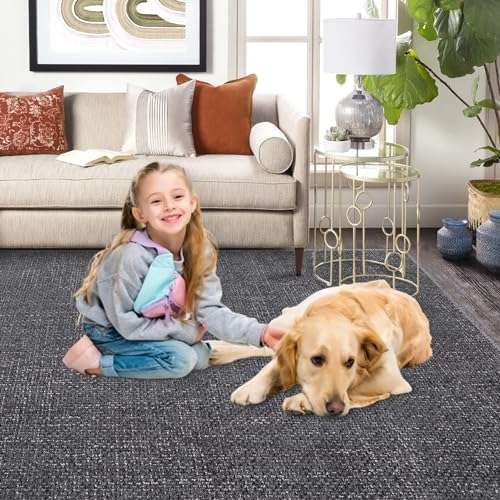 ROYHOME Runner Rug Modern Solid Textured Hallway Runner Rug Entryway Rug, Washable Stain Resistant Non-Slip Contemporary Bedroom Rug Runner Carpet for Laundry Kitchen, Light Grey, 2' x 6' 6