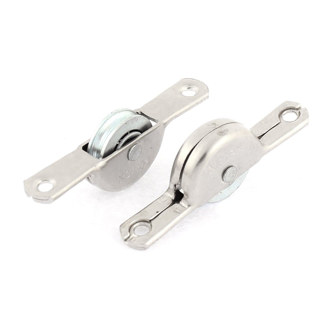 Aexit Cabinet Wardrobe Cabinet Hardware Sliding Door Roller Sash Window Axle Pulley Silver Drawer Slides Tone 15pcs 2