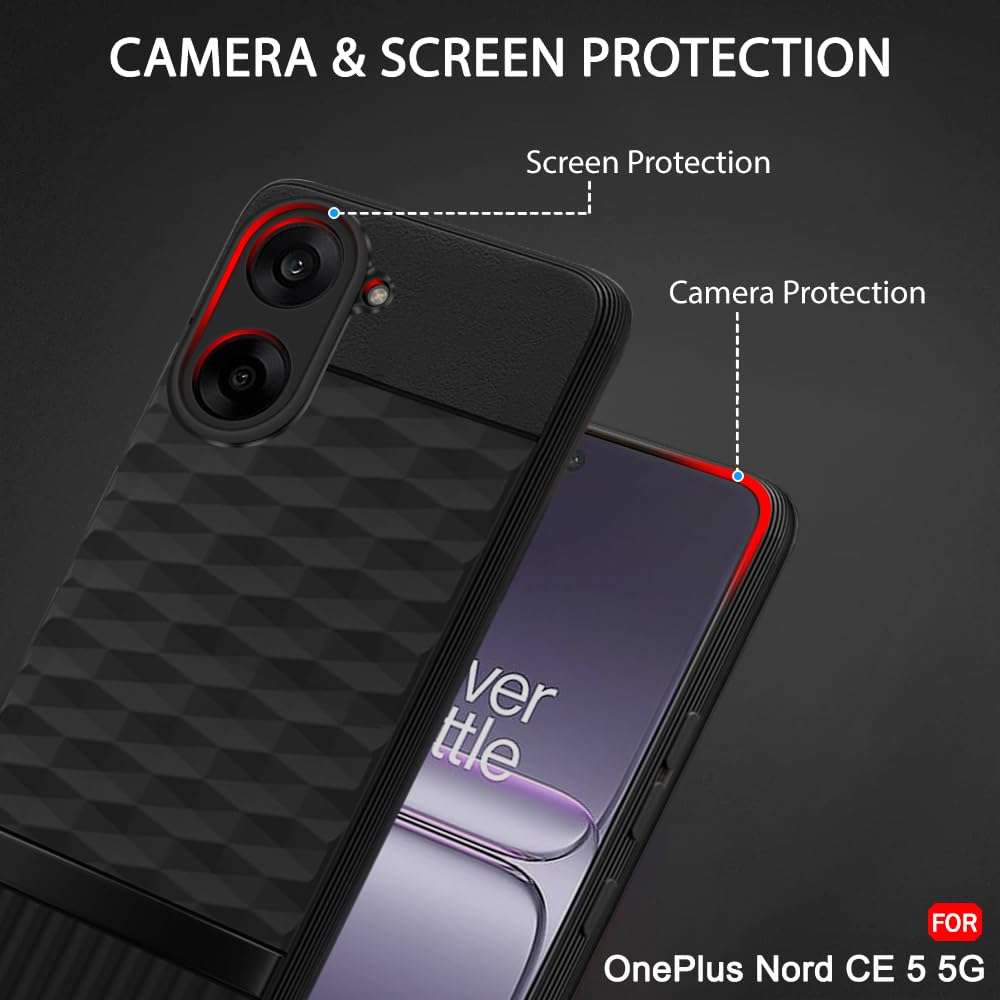 TheGiftKart Shockproof Back Cover Case for OnePlus Nord CE 5 5G | Micro-Fibre Lining Inside | Anti-Slip Grip | Stunning Minimalist Design Back Cover Case for OnePlus Nord CE5 5G (TPU, Black) 5
