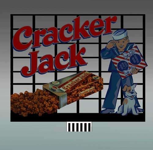 Miller Engineering 88-0101 Large Model Cracker Jack Animated Lighted Billboard, Red, 4.6" W x 3.6" T, Plastic, Model Train Decorative Signage, Retro/Nostalgic 1