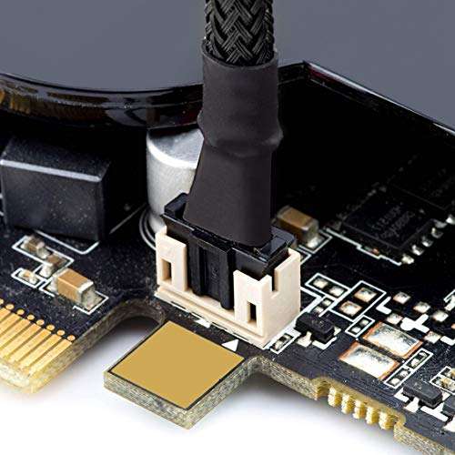 TeamProfitcom Micro 4 Pin PWM GPU Dual Fan Splitter Adapter Cable Black Sleeved for Graphics Cards 12 Inches 5