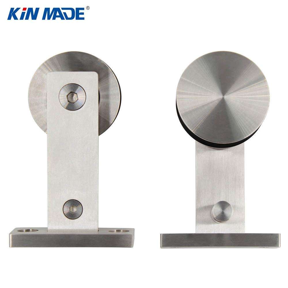 KIN Made USA Warehouse Top Mounted Wooden barn Door Hardware Sliding Kits Including Handle - (Length: 3.6m Double kit) 3