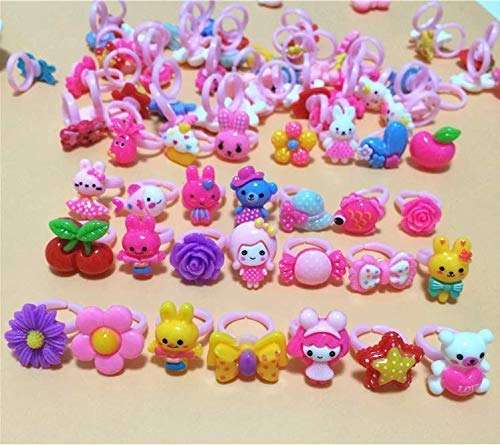 MM RETAILS Little Girl Cute Lovely Jewellery Rings Girl Pretend Play and Dress Up Rings for Party Rings Set Cartoon Cute Kids Accessory Gift for Children (Pack of - 12) 3