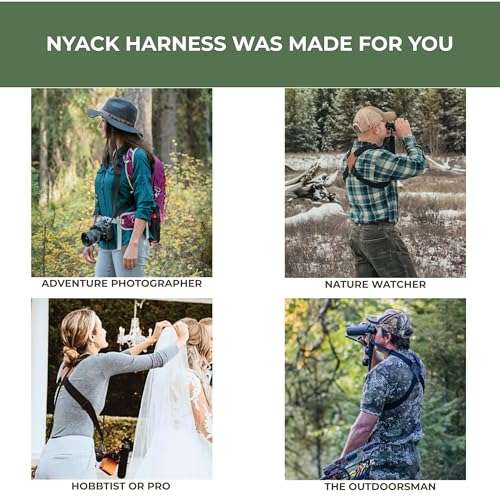 Nyack Exchange Camera and Binocular Harness| Raven | USA Made, Quick Release, Adjustable Straps for Hiking, Birding, Hunting 3