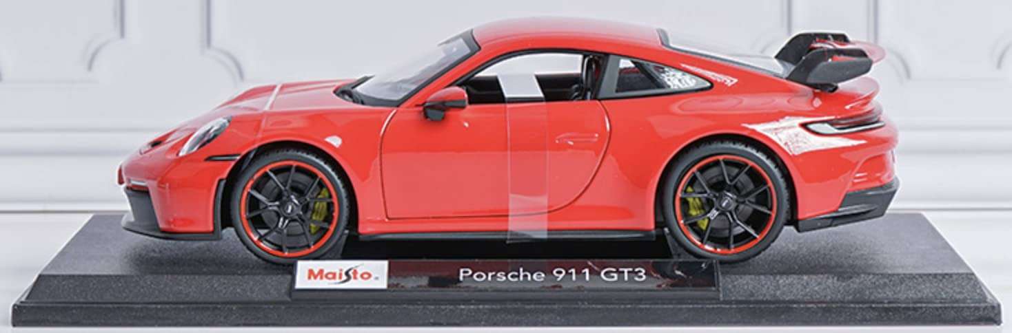 Maisto - 1/18 Scale Model Compatible with Porsche Replica Miniature Sports Car Collectible 911 GT3 2022 (Red) 3