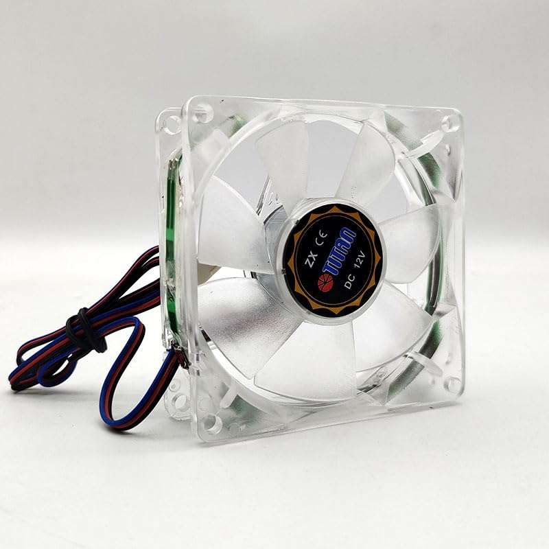 NZNYDNL TFD-C8025L12ZLD4 8025 12V 0.10A 8CM 3-wire transparent lighting cooling fan 4