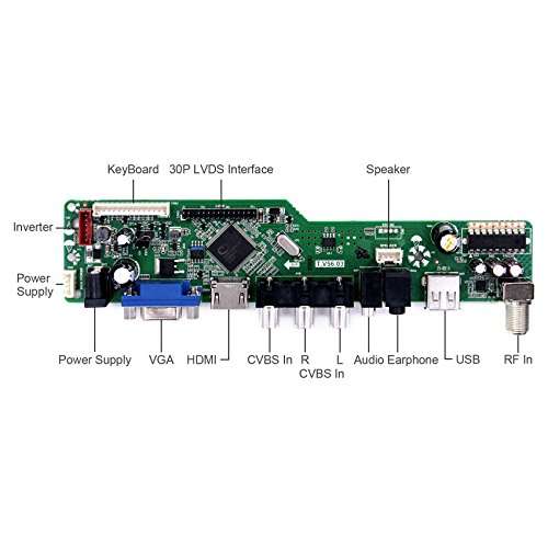 VSDISPLAY HD-MI VGA CVBS USB Audio LCD Controller Board Work for 14" 15.6' 17.3" 1600x900 B173RW01 N173FGE-L21 LP156WD1 LP140WD2 B140RW02 LTN156KT02 B156RW01 LP173WD1 40 Pin LVDS LCD Monitor 5