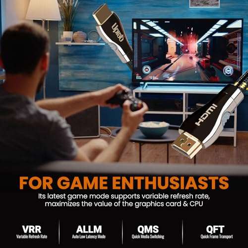 Certified HDMI Cable 6FT (HDMI 2.1 10K 8K) Ultra High Speed HDMI HDR 48Gbps eARC VRR Dolby Atmos Vision for PS5 Xbox Series X RTX 4090 Apple TV 4K Roku Fire Sony LG (6.5FT/2M) 6