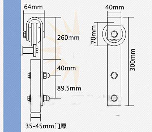 SUAY 12FT Sliding Barn Door Hardware Kit Heavy Duty Single Door Hardware Rack Rail Rollers System Set Smoothly and Quietly Easy Mount,Fits for 1.57"-1 .77" Thickness Door Panel,Black 4
